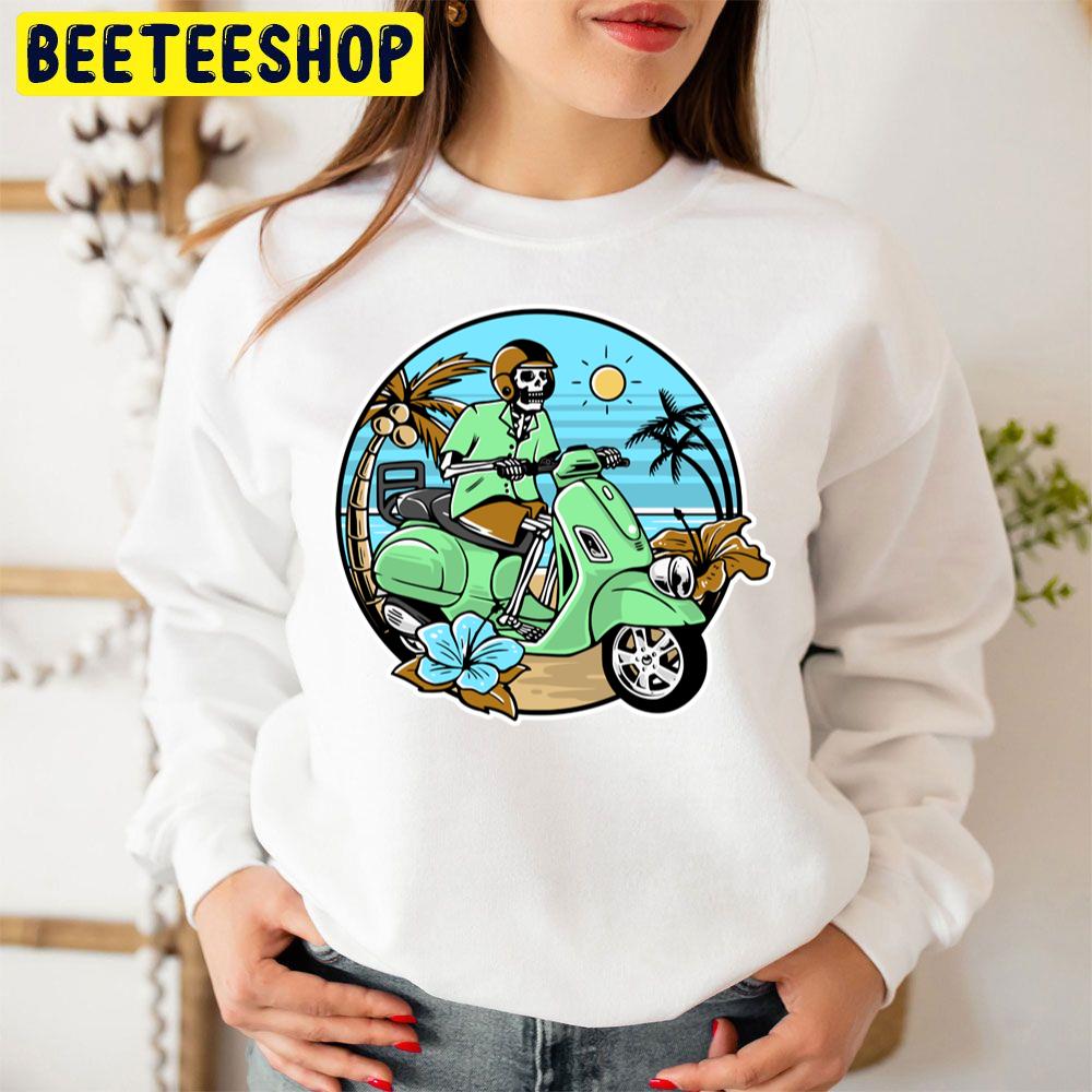 Skull Riding Moto Halloween Unisex Sweatshirt Skull Riding Moto Halloween Unisex Sweatshirt