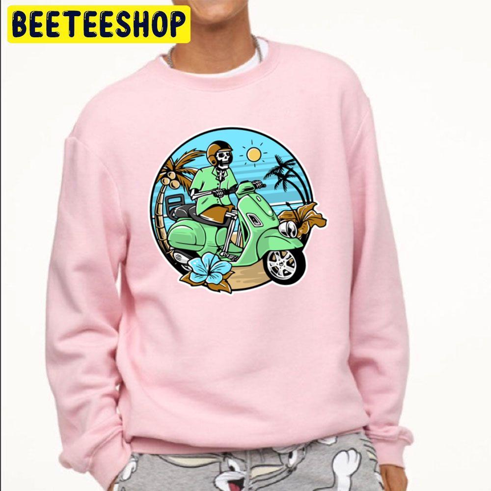Skull Riding Moto Halloween Unisex Sweatshirt Skull Riding Moto Halloween Unisex Sweatshirt