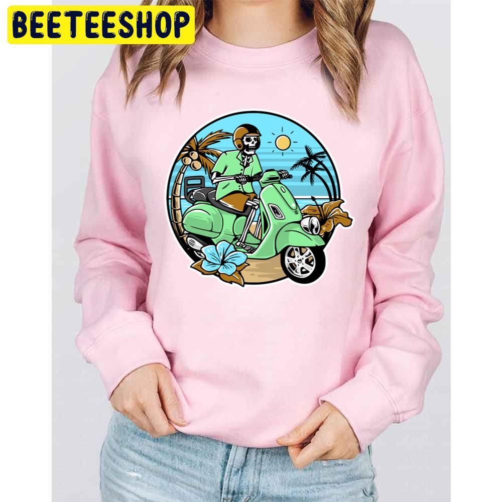 Skull Riding Moto Halloween Unisex Sweatshirt Skull Riding Moto Halloween Unisex Sweatshirt