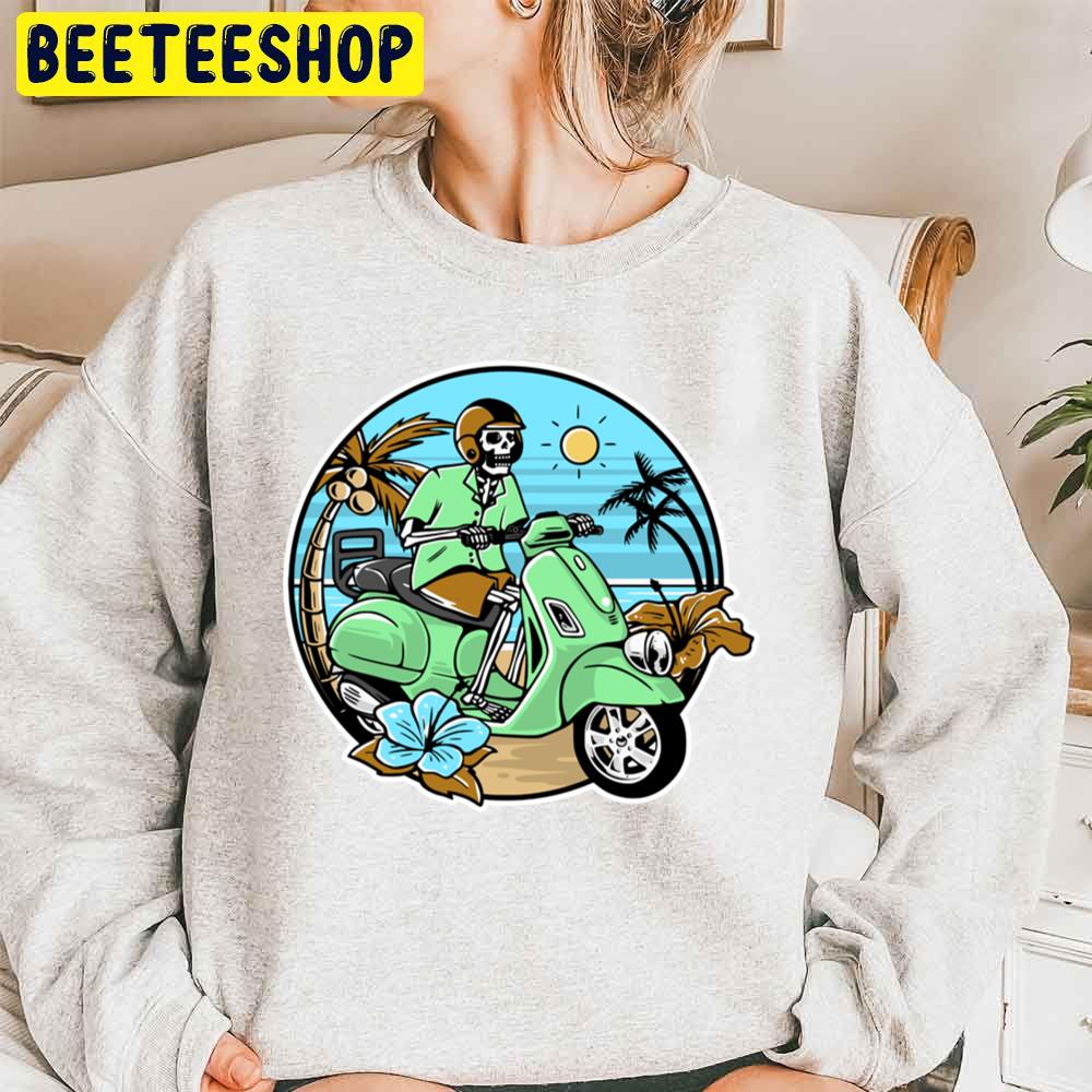Skull Riding Moto Halloween Unisex Sweatshirt Skull Riding Moto Halloween Unisex Sweatshirt