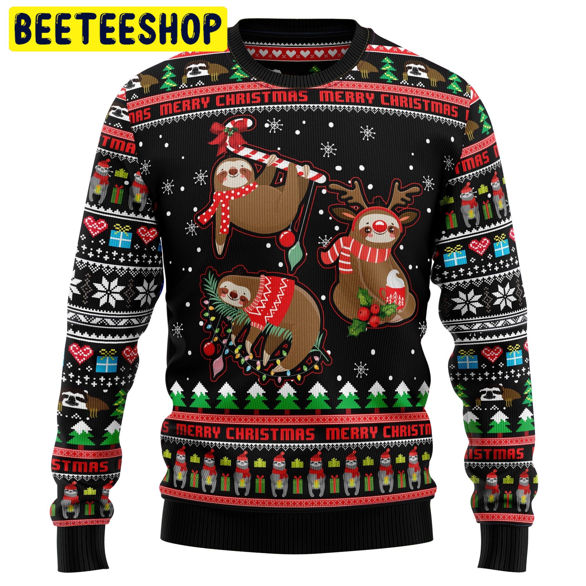 Sloth Xmas Trending Ugly Christmas Sweatshirt Sloth Xmas Trending Ugly Christmas Sweatshirt