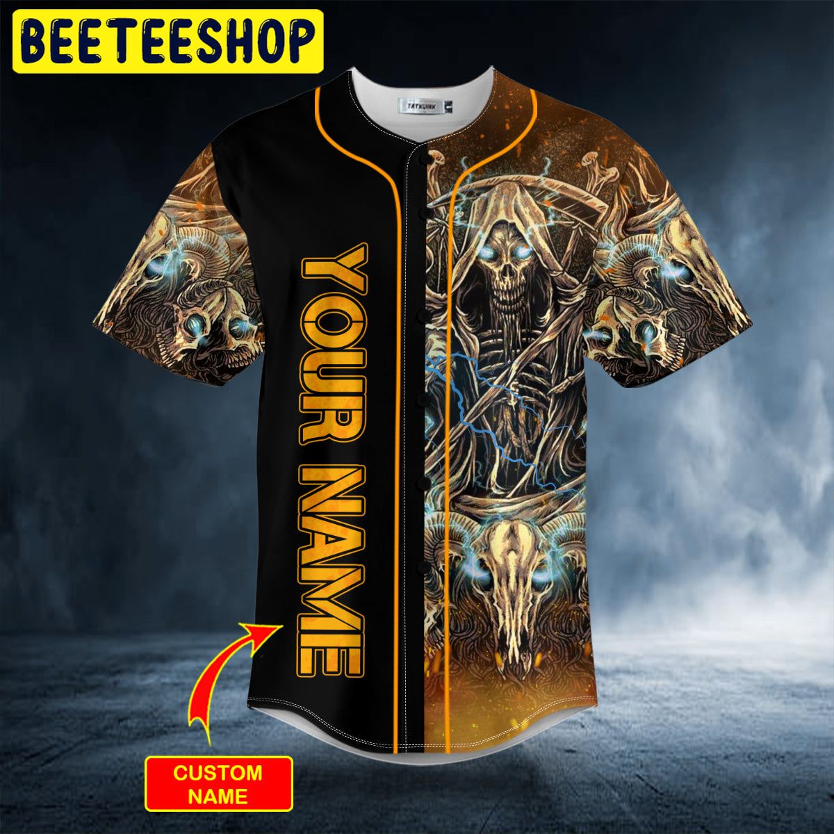 Soleram Lullaby Song Grim Reaper Fire Skull Custom Trending Baseball Jersey Soleram Lullaby Song Grim Reaper Fire Skull Custom Trending Baseball Jersey
