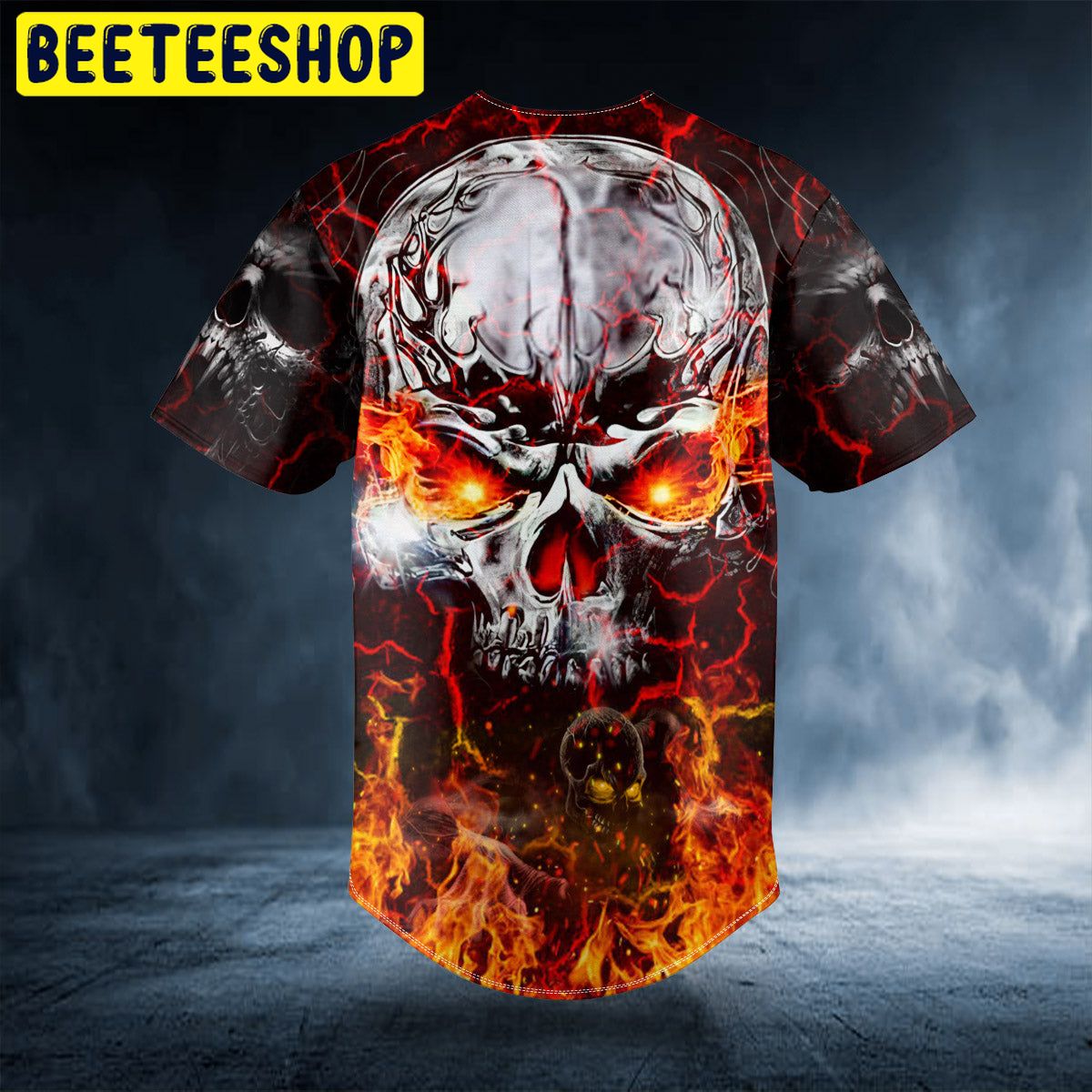 Spiral Fire Blast Zombie Ghost Skull Trending Baseball Jersey Spiral Fire Blast Zombie Ghost Skull Trending Baseball Jersey