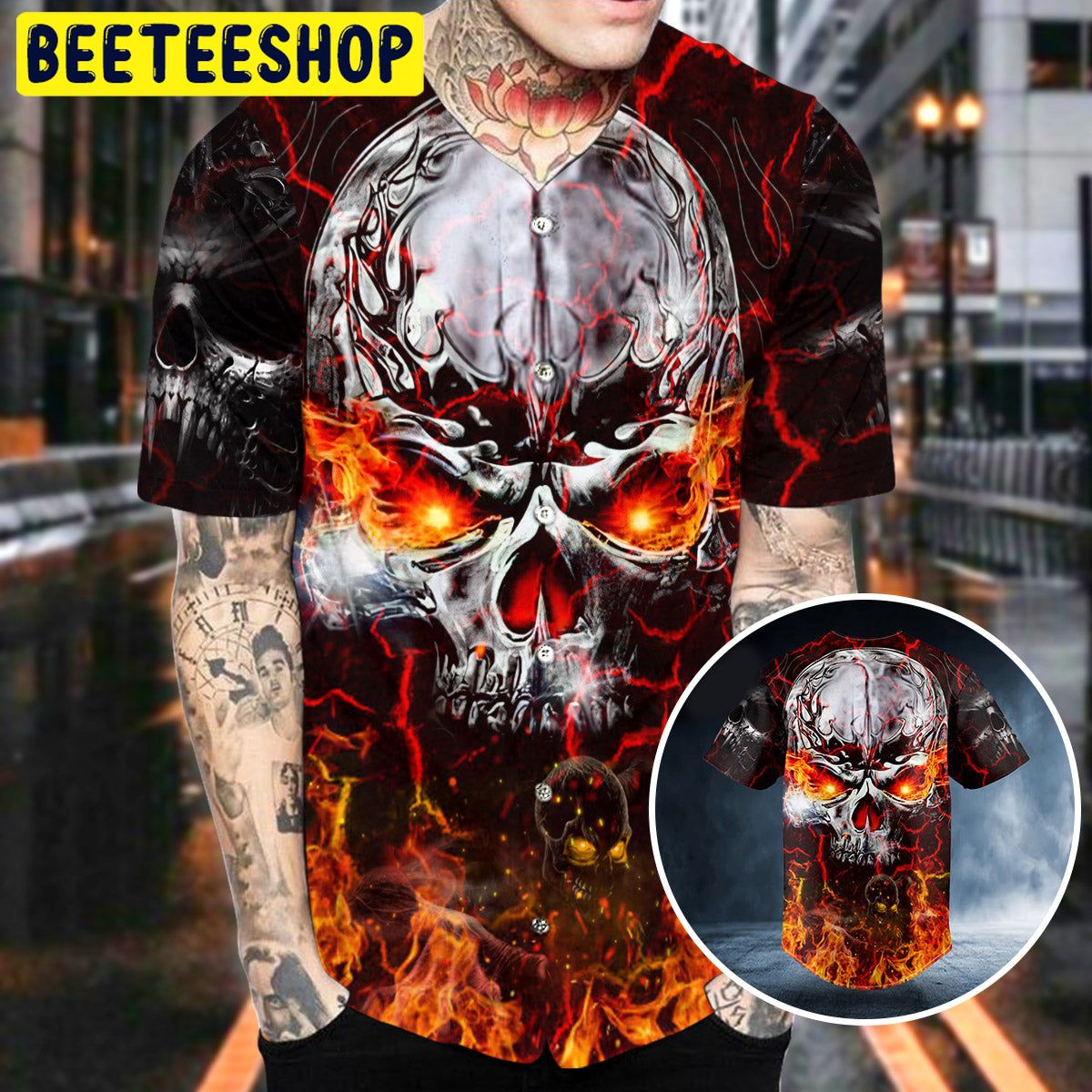 Spiral Fire Blast Zombie Ghost Skull Trending Baseball Jersey Spiral Fire Blast Zombie Ghost Skull Trending Baseball Jersey