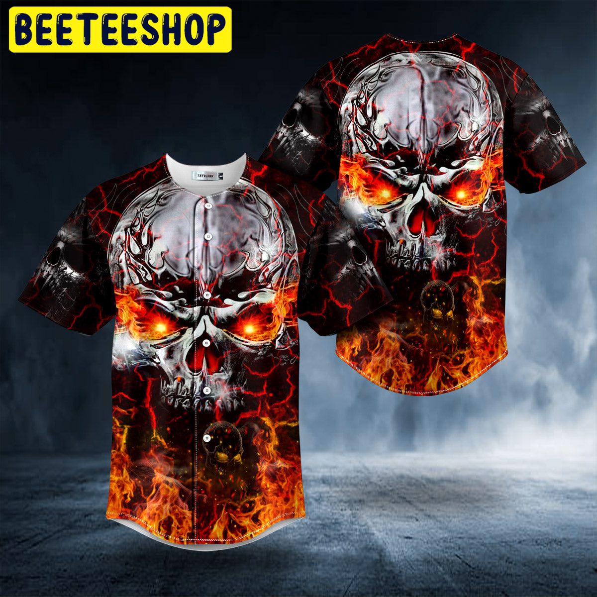 Spiral Fire Blast Zombie Ghost Skull Trending Baseball Jersey Spiral Fire Blast Zombie Ghost Skull Trending Baseball Jersey