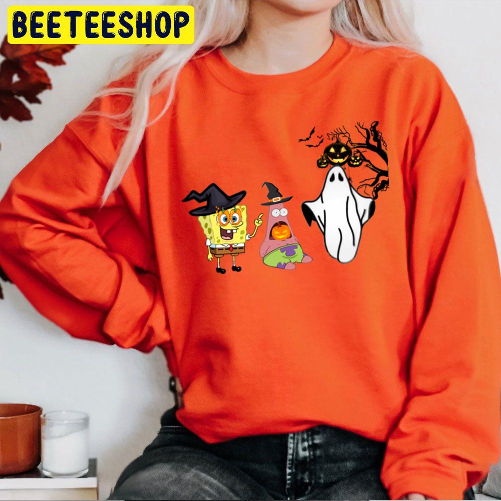 Spongebob And Patrick Ghost Halloween Unisex Sweatshirt Spongebob And Patrick Ghost Halloween Unisex Sweatshirt