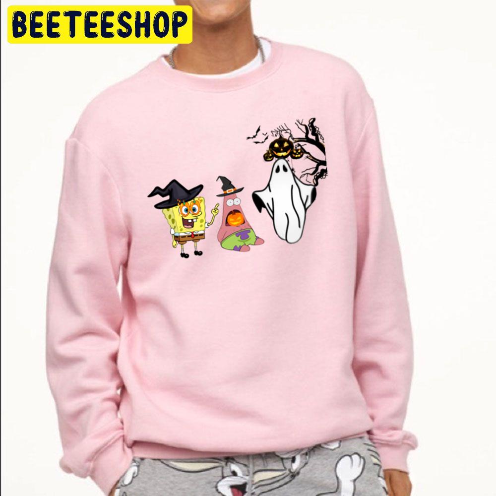 Spongebob And Patrick Ghost Halloween Unisex Sweatshirt Spongebob And Patrick Ghost Halloween Unisex Sweatshirt