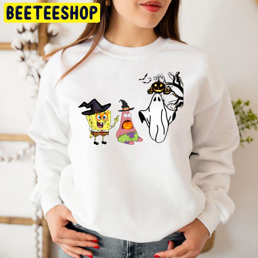 Spongebob And Patrick Ghost Halloween Unisex Sweatshirt Spongebob And Patrick Ghost Halloween Unisex Sweatshirt