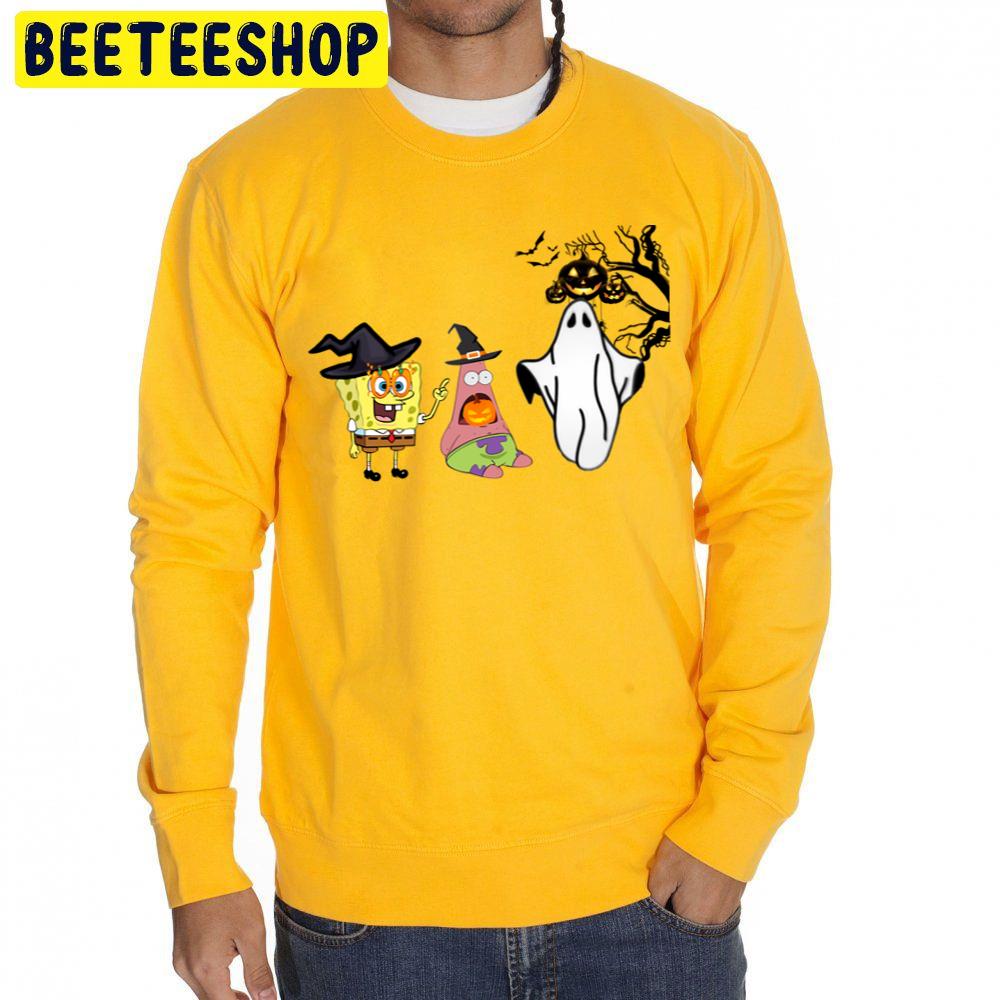 Spongebob And Patrick Ghost Halloween Unisex Sweatshirt Spongebob And Patrick Ghost Halloween Unisex Sweatshirt