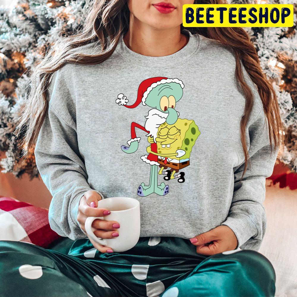 Spongebob Hug Squidward Christmas Trending Unisex Hoodie Spongebob Hug Squidward Christmas Trending Unisex Hoodie