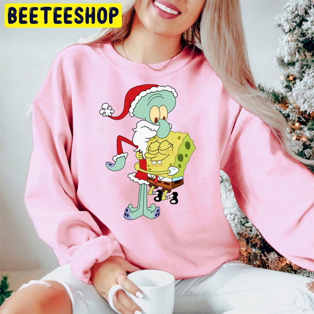 Spongebob Hug Squidward Christmas Trending Unisex Hoodie Spongebob Hug Squidward Christmas Trending Unisex Hoodie
