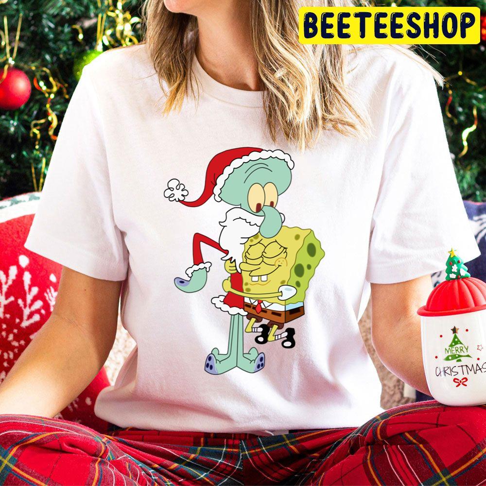 Spongebob Hug Squidward Christmas Trending Unisex Hoodie Spongebob Hug Squidward Christmas Trending Unisex Hoodie