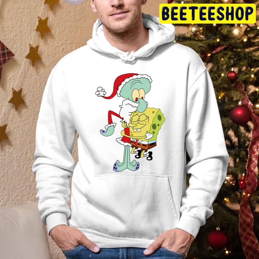 Spongebob Hug Squidward Christmas Trending Unisex Hoodie Spongebob Hug Squidward Christmas Trending Unisex Hoodie