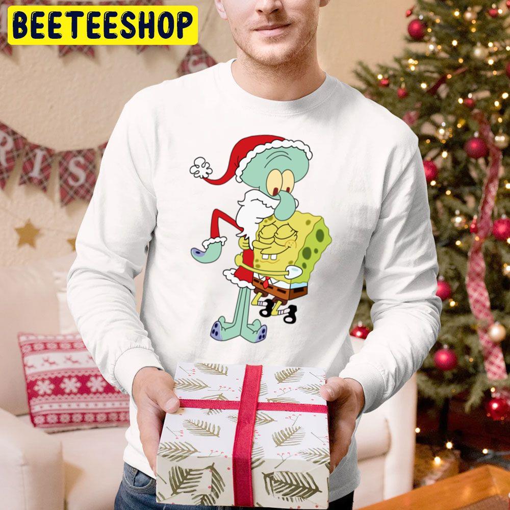 Spongebob Hug Squidward Christmas Trending Unisex Hoodie Spongebob Hug Squidward Christmas Trending Unisex Hoodie