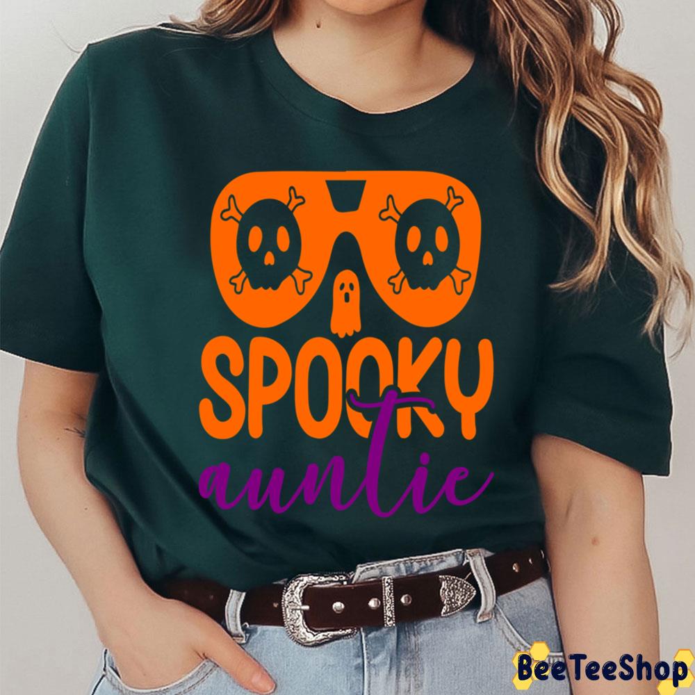 Spooky Auntie Halloween Skull Glasses Design Trending Unisex T-Shirt Spooky Auntie Halloween Skull Glasses Design Trending Unisex T-Shirt