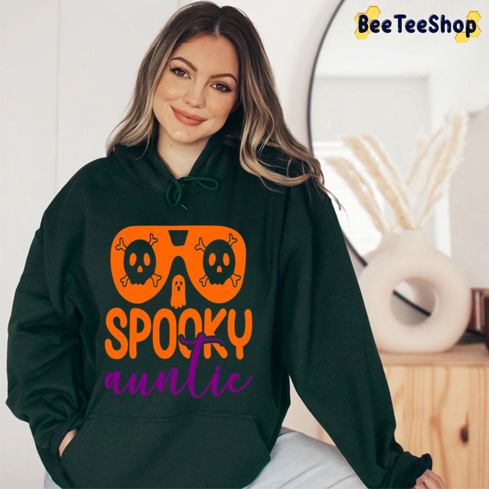 Spooky Auntie Halloween Skull Glasses Design Trending Unisex T-Shirt Spooky Auntie Halloween Skull Glasses Design Trending Unisex T-Shirt