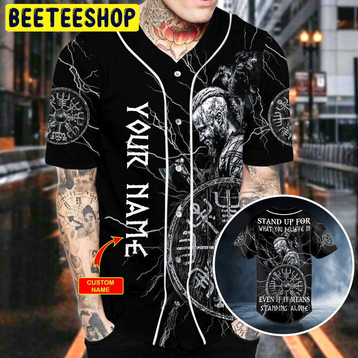 Stand Up For What You Believe In Warrior Viking Custom Trending Baseball Jersey Stand Up For What You Believe In Warrior Viking Custom Trending Baseball Jersey