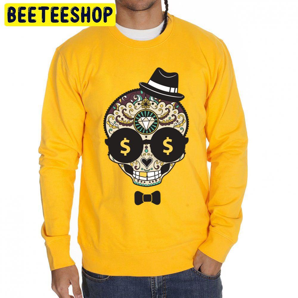 Sticker Joker Mexica Skull Art Halloween Trending Unisex Sweatshirt Sticker Joker Mexica Skull Art Halloween Trending Unisex Sweatshirt