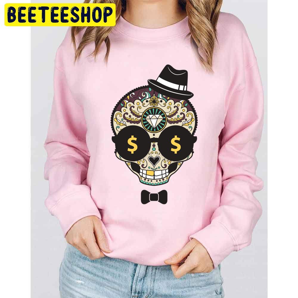 Sticker Joker Mexica Skull Art Halloween Trending Unisex Sweatshirt Sticker Joker Mexica Skull Art Halloween Trending Unisex Sweatshirt