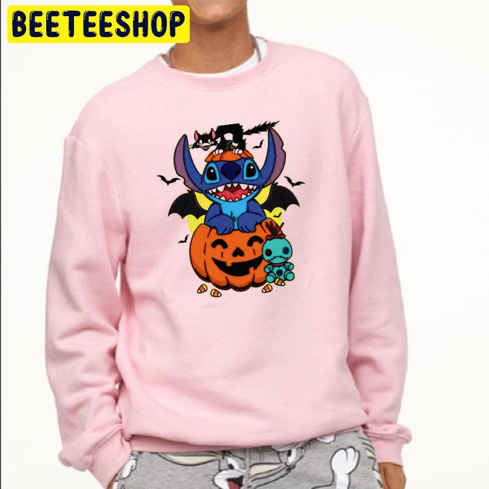 Stitch Pumpkin Black Cat Horror Halloween Trending Unisex Sweatshirt Stitch Pumpkin Black Cat Horror Halloween Trending Unisex Sweatshirt