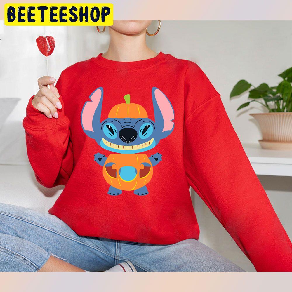 Stitch Wears Pumpkin Halloween Trending Unisex Sweatshirt Stitch Wears Pumpkin Halloween Trending Unisex Sweatshirt
