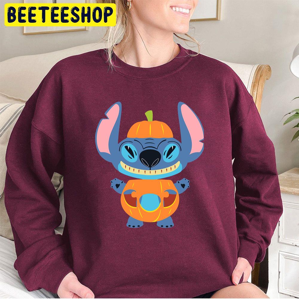 Stitch Wears Pumpkin Halloween Trending Unisex Sweatshirt Stitch Wears Pumpkin Halloween Trending Unisex Sweatshirt
