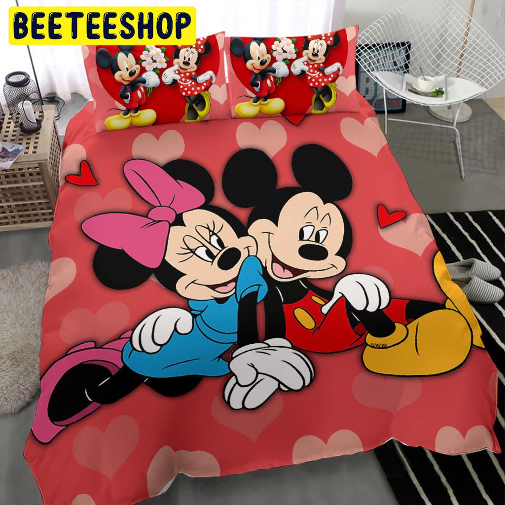 Sweet Couple Mickey And Minnie Bedding Set Sweet Couple Mickey And Minnie Bedding Set