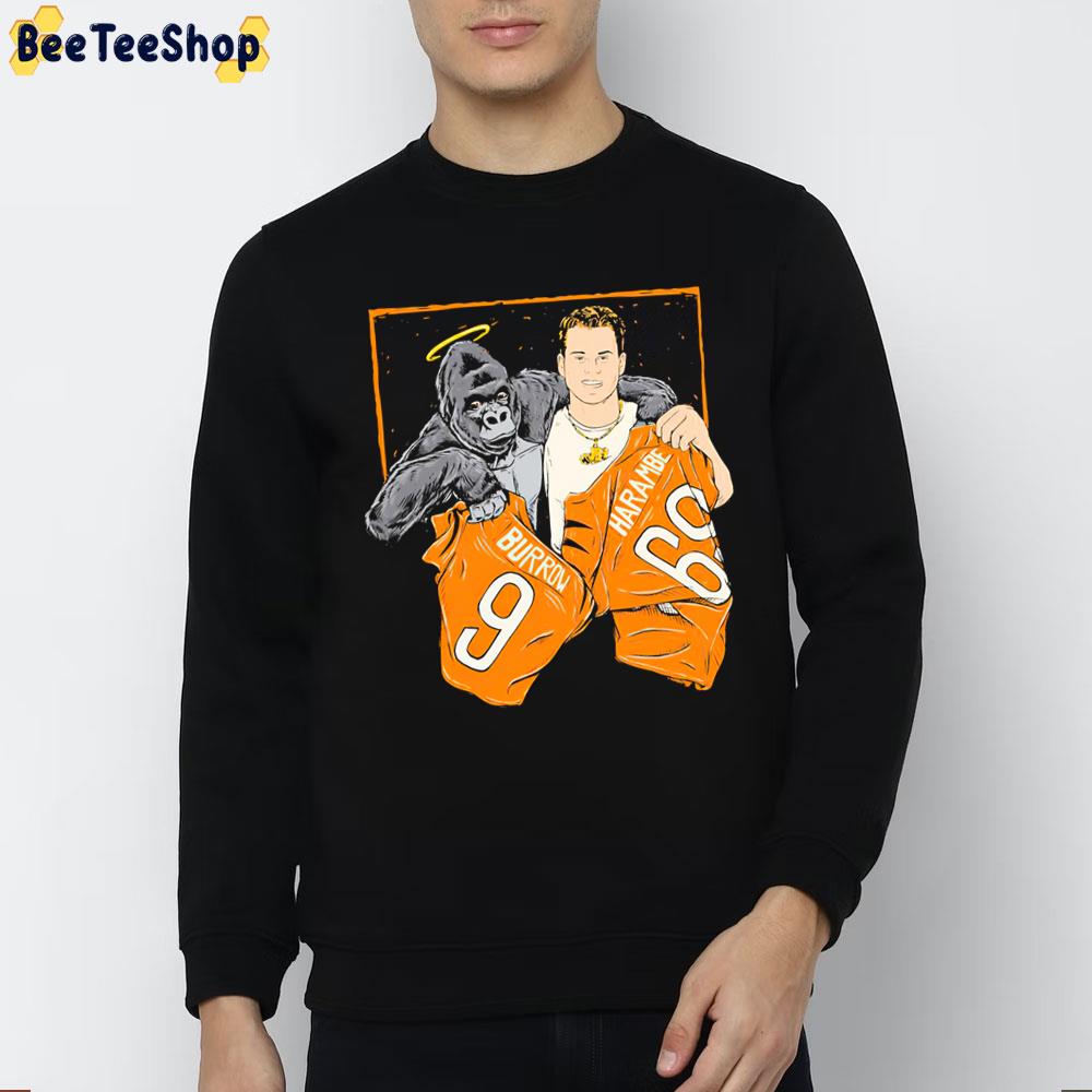 The Cincinnati Jersey Swap Joe Burrow And Harambe Trending Unisex Sweatshirt The Cincinnati Jersey Swap Joe Burrow And Harambe Trending Unisex Sweatshirt