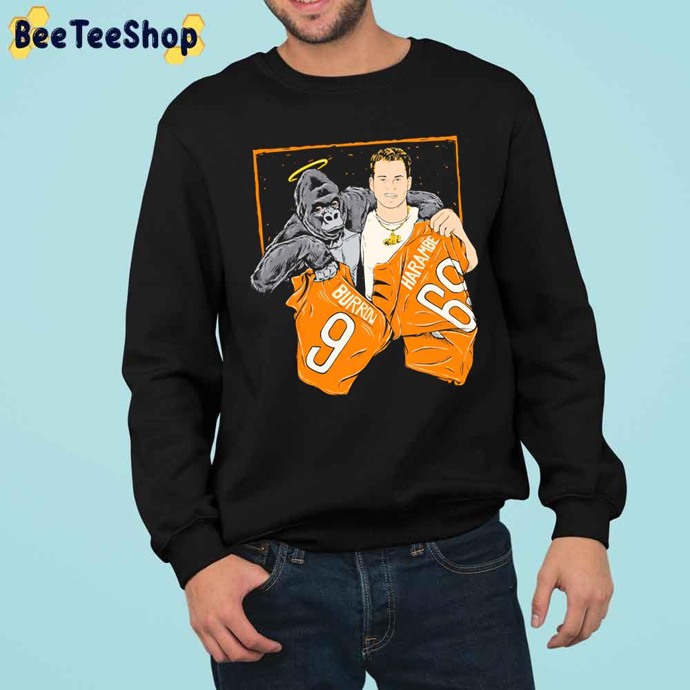 The Cincinnati Jersey Swap Joe Burrow And Harambe Trending Unisex Sweatshirt The Cincinnati Jersey Swap Joe Burrow And Harambe Trending Unisex Sweatshirt