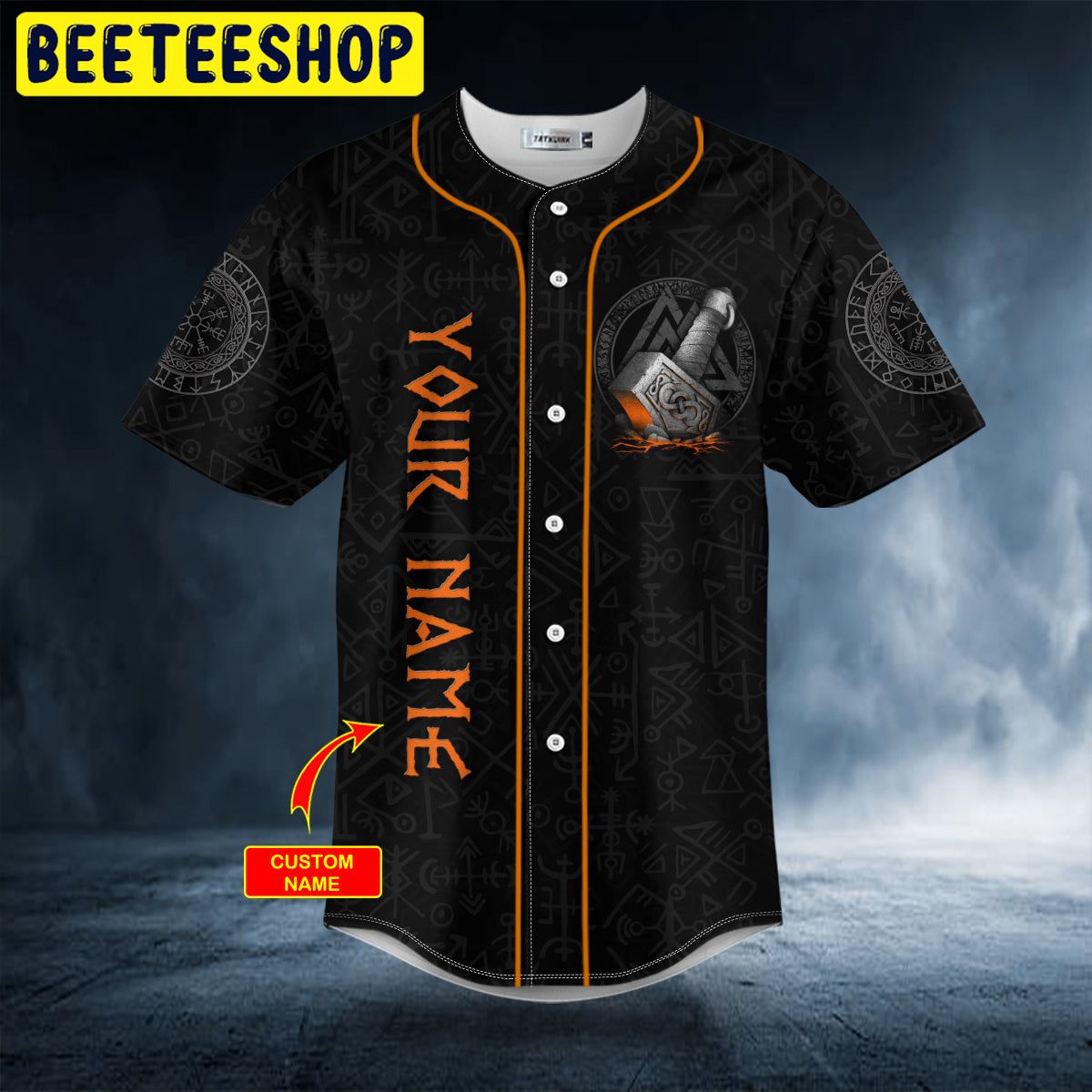 Thor Hammer Tattoo Skull Custom Trending Baseball Jersey Thor Hammer Tattoo Skull Custom Trending Baseball Jersey
