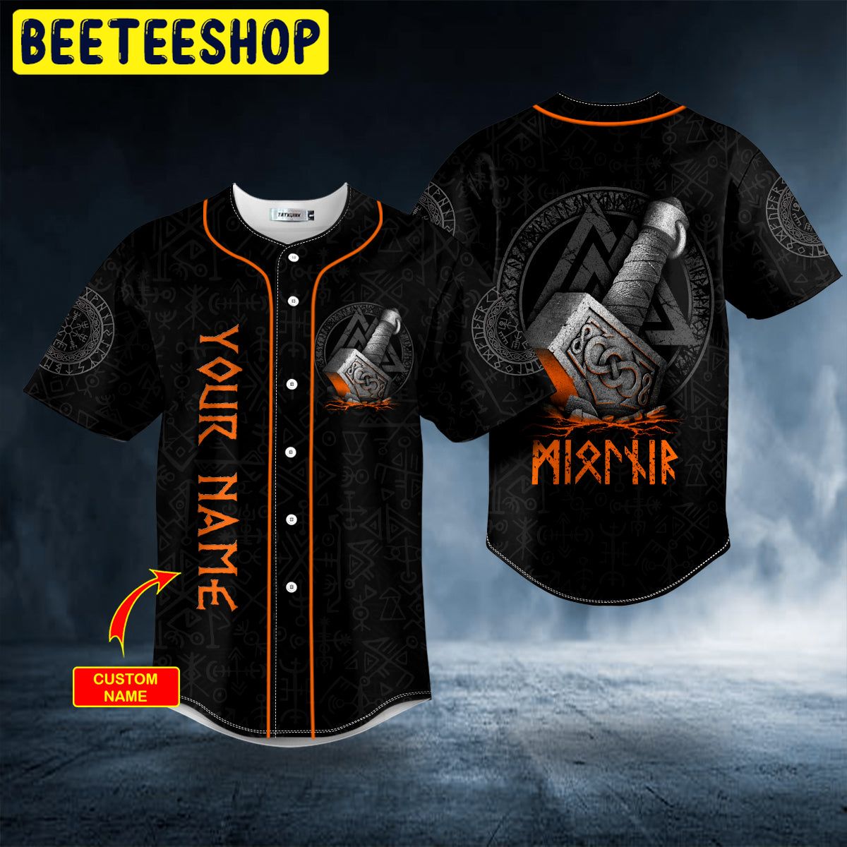Thor Hammer Tattoo Skull Custom Trending Baseball Jersey Thor Hammer Tattoo Skull Custom Trending Baseball Jersey