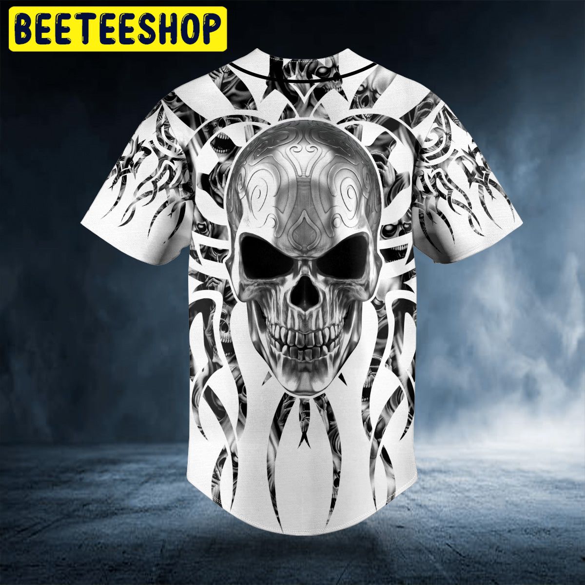 Tribal Metal Skull Custom Trending Baseball Jersey Tribal Metal Skull Custom Trending Baseball Jersey