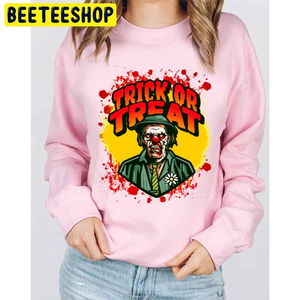 Trick Or Treat Zombie Scary Clown Bloody Monster Horror Joker Halloween Trending Unisex Sweatshirt Trick Or Treat Zombie Scary Clown Bloody Monster Horror Joker Halloween Trending Unisex Sweatshirt