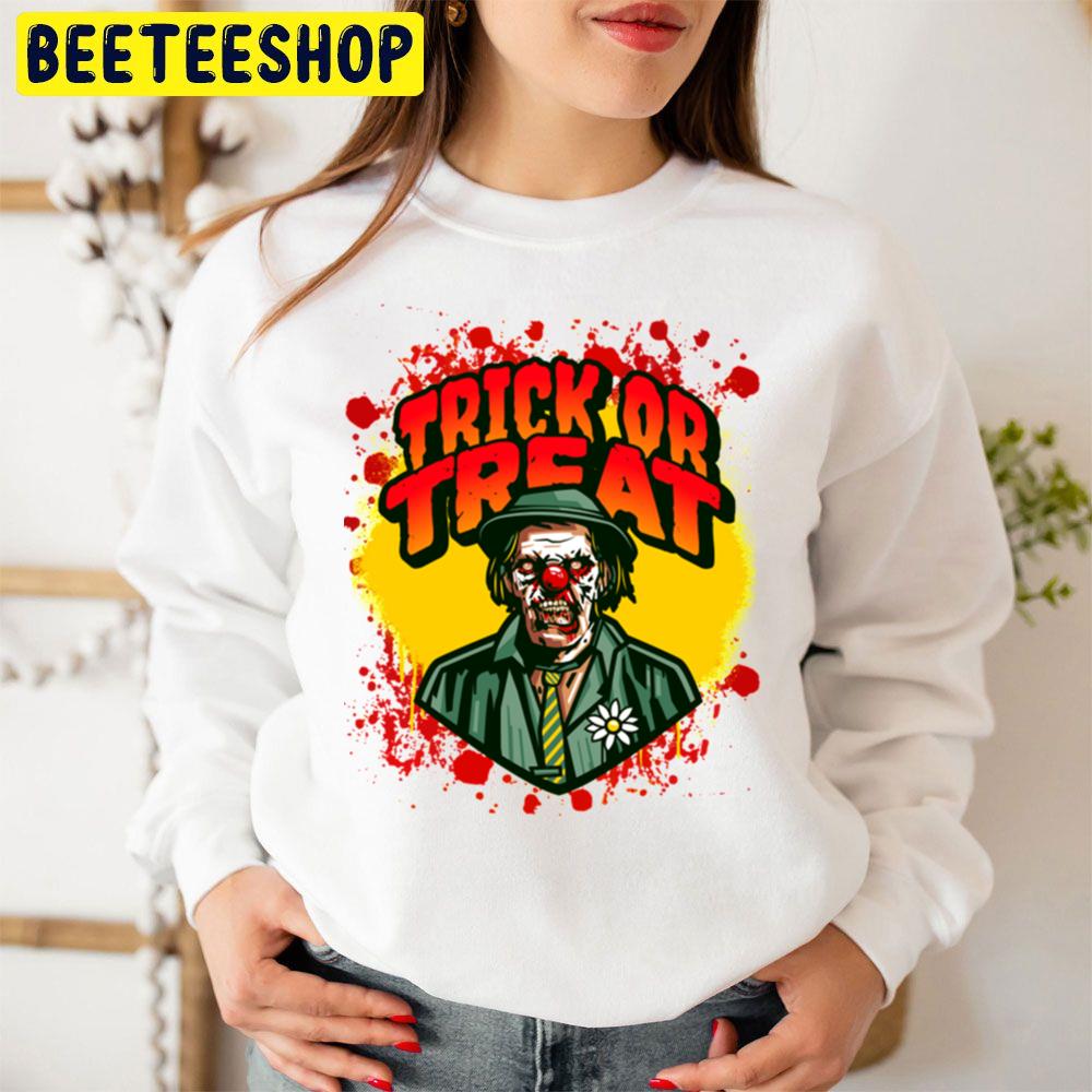 Trick Or Treat Zombie Scary Clown Bloody Monster Horror Joker Halloween Trending Unisex Sweatshirt Trick Or Treat Zombie Scary Clown Bloody Monster Horror Joker Halloween Trending Unisex Sweatshirt