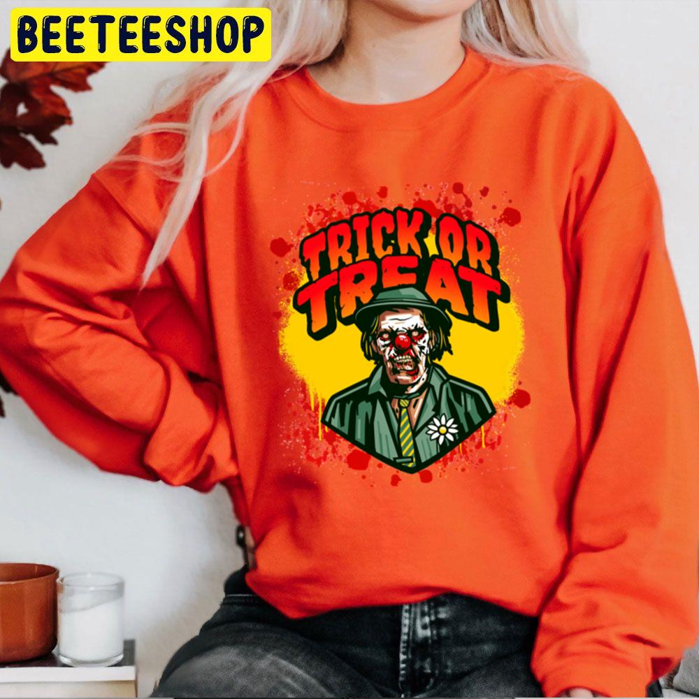 Trick Or Treat Zombie Scary Clown Bloody Monster Horror Joker Halloween Trending Unisex Sweatshirt Trick Or Treat Zombie Scary Clown Bloody Monster Horror Joker Halloween Trending Unisex Sweatshirt