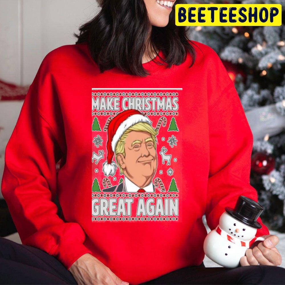 Trump Funny Make Christmas Great Again Political Ugly Christmas Pattern Trending Unisex Hoodie Trump Funny Make Christmas Great Again Political Ugly Christmas Pattern Trending Unisex Hoodie