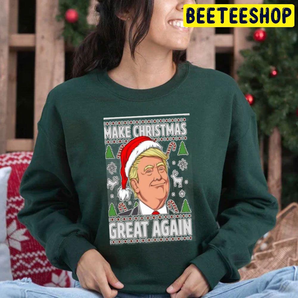 Trump Funny Make Christmas Great Again Political Ugly Christmas Pattern Trending Unisex Hoodie Trump Funny Make Christmas Great Again Political Ugly Christmas Pattern Trending Unisex Hoodie