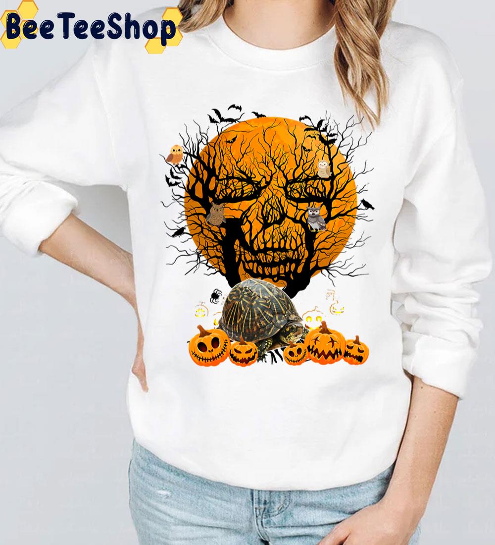 Turtle Halloween Moon Skull Trending Unisex Sweatshirt Turtle Halloween Moon Skull Trending Unisex Sweatshirt