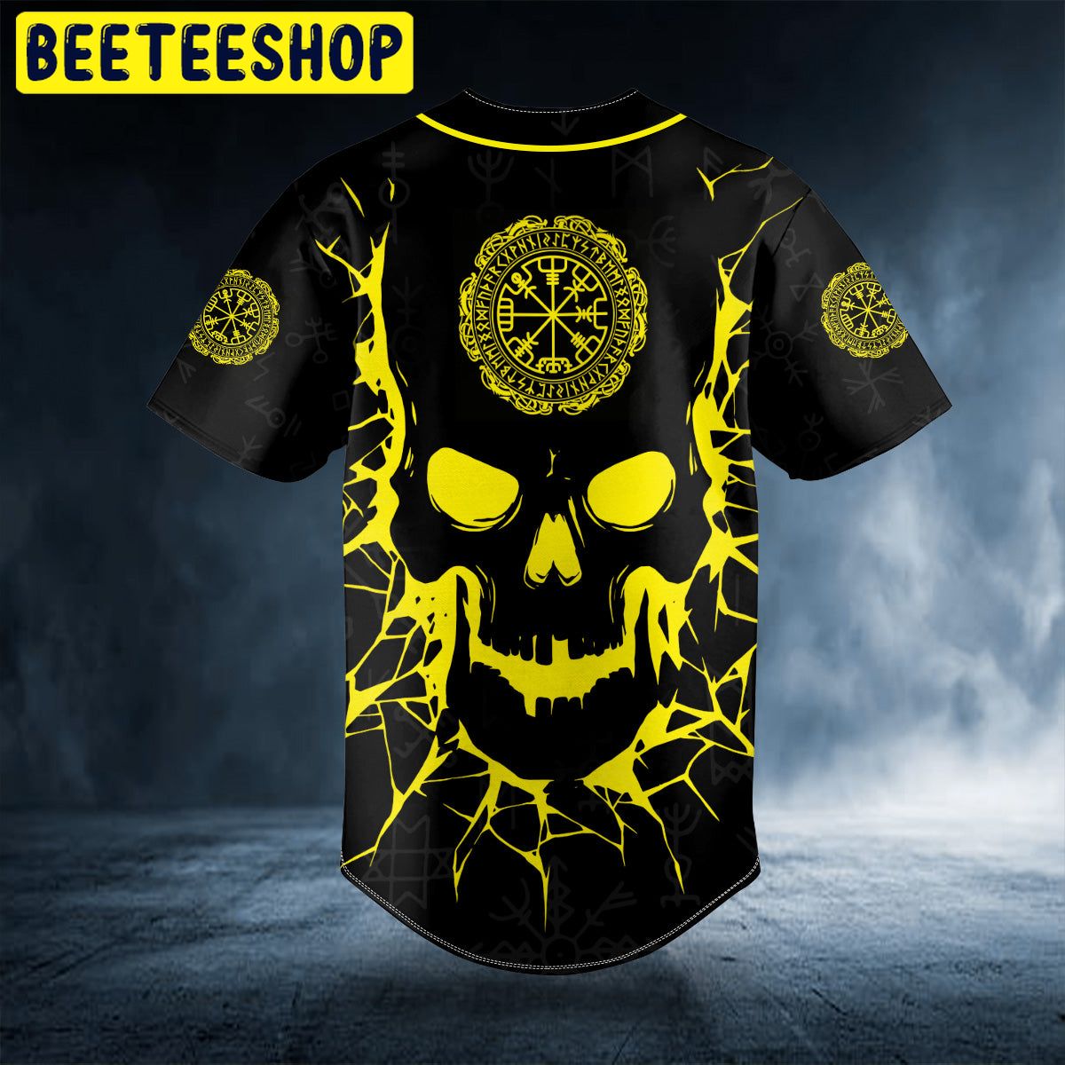 Viking Compass Yellow Skull Custom Trending Baseball Jersey Viking Compass Yellow Skull Custom Trending Baseball Jersey