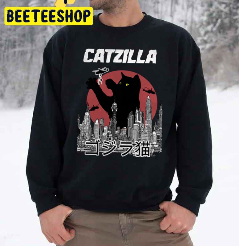 Vintage Art Catzilla Trending Unisex Sweatshirt Vintage Art Catzilla Trending Unisex Sweatshirt