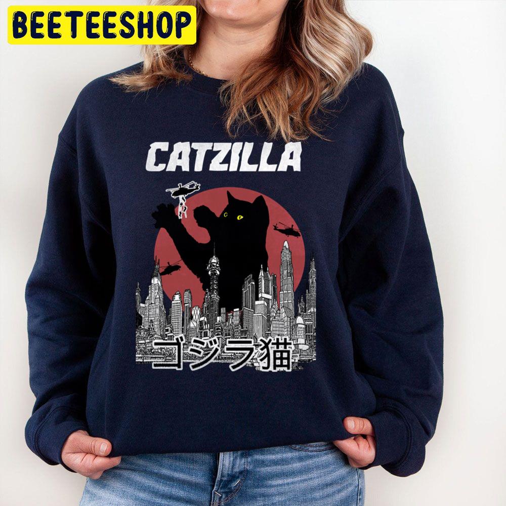 Vintage Art Catzilla Trending Unisex Sweatshirt Vintage Art Catzilla Trending Unisex Sweatshirt