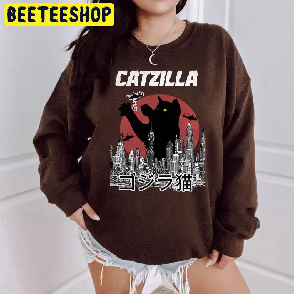 Vintage Art Catzilla Trending Unisex Sweatshirt Vintage Art Catzilla Trending Unisex Sweatshirt