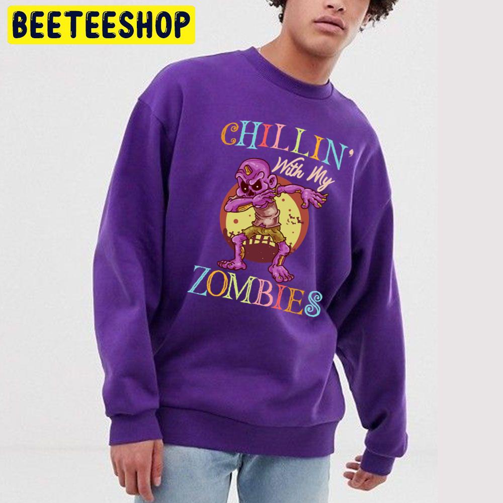Vintage Chillin With My Zombies Halloween Trending Unisex Sweatshirt Vintage Chillin With My Zombies Halloween Trending Unisex Sweatshirt