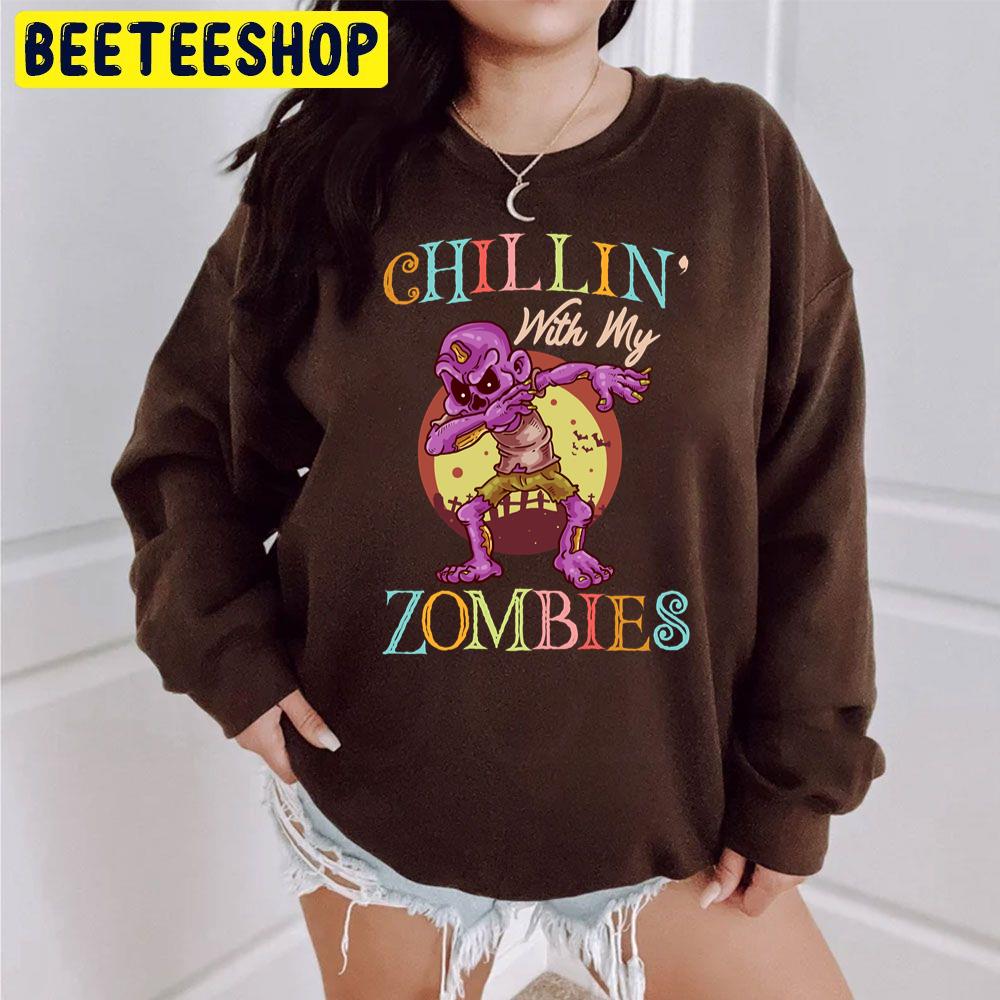 Vintage Chillin With My Zombies Halloween Trending Unisex Sweatshirt Vintage Chillin With My Zombies Halloween Trending Unisex Sweatshirt