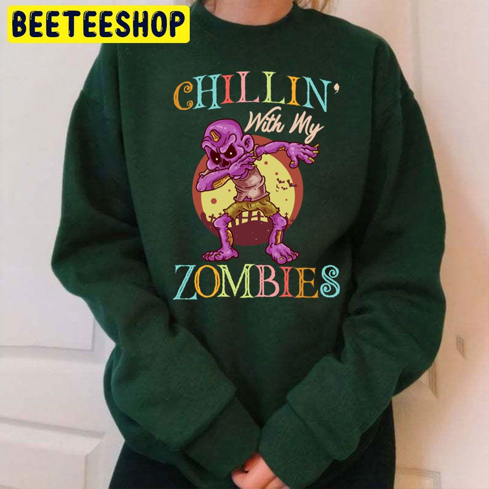 Vintage Chillin With My Zombies Halloween Trending Unisex Sweatshirt Vintage Chillin With My Zombies Halloween Trending Unisex Sweatshirt