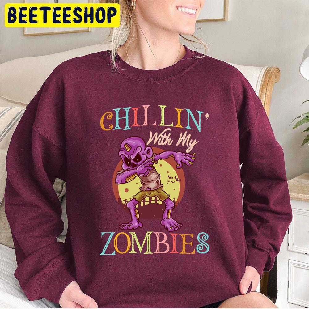 Vintage Chillin With My Zombies Halloween Trending Unisex Sweatshirt Vintage Chillin With My Zombies Halloween Trending Unisex Sweatshirt