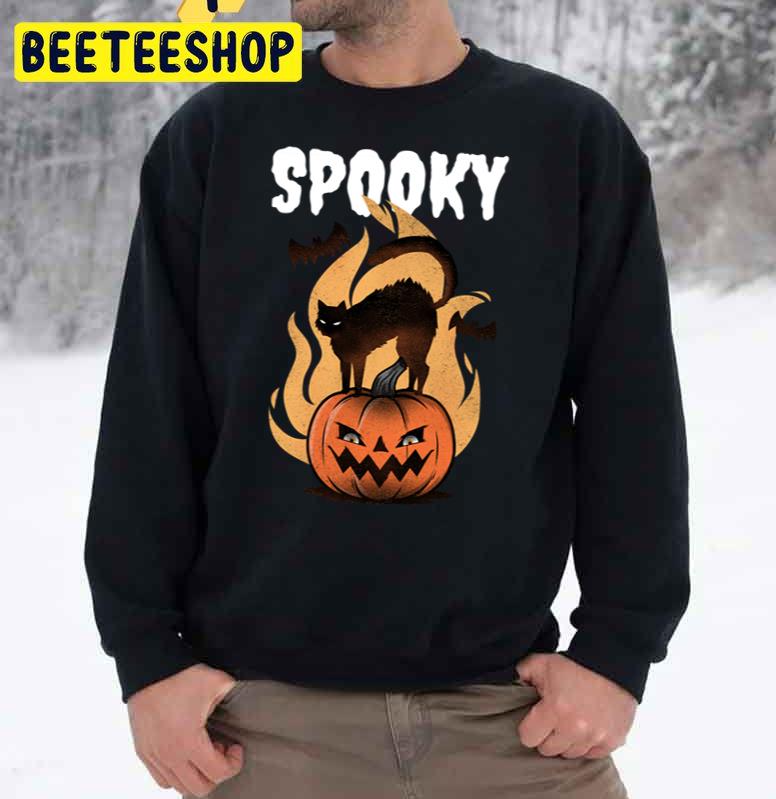 Vintage Halloween Cat With Pumpkin Trending Unisex Sweatshirt Vintage Halloween Cat With Pumpkin Trending Unisex Sweatshirt