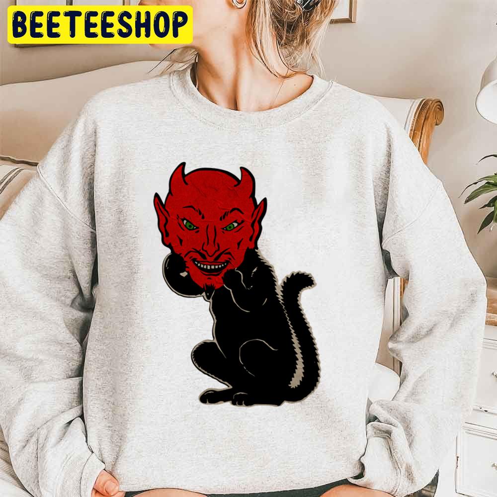 Vintage Halloween Devil Cat Trending Unisex Sweatshirt Vintage Halloween Devil Cat Trending Unisex Sweatshirt