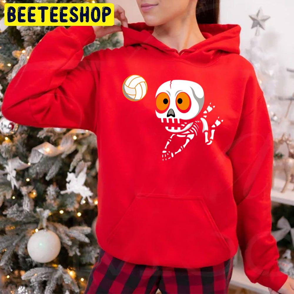 Volleyball Halloween Volleyball Skeleton Funny Unisex Hoodie Volleyball Halloween Volleyball Skeleton Funny Unisex Hoodie