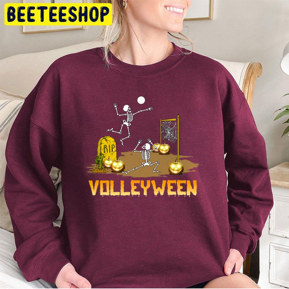 Volleyball Halloween Volleyween Skeleton Unisex Sweatshirt Volleyball Halloween Volleyween Skeleton Unisex Sweatshirt